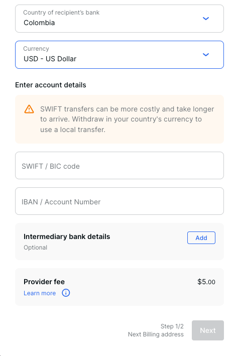Deel Payment Details