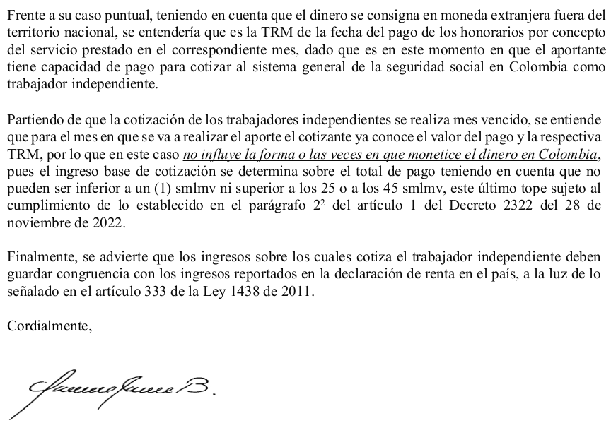 Respuesta UGPP TRM